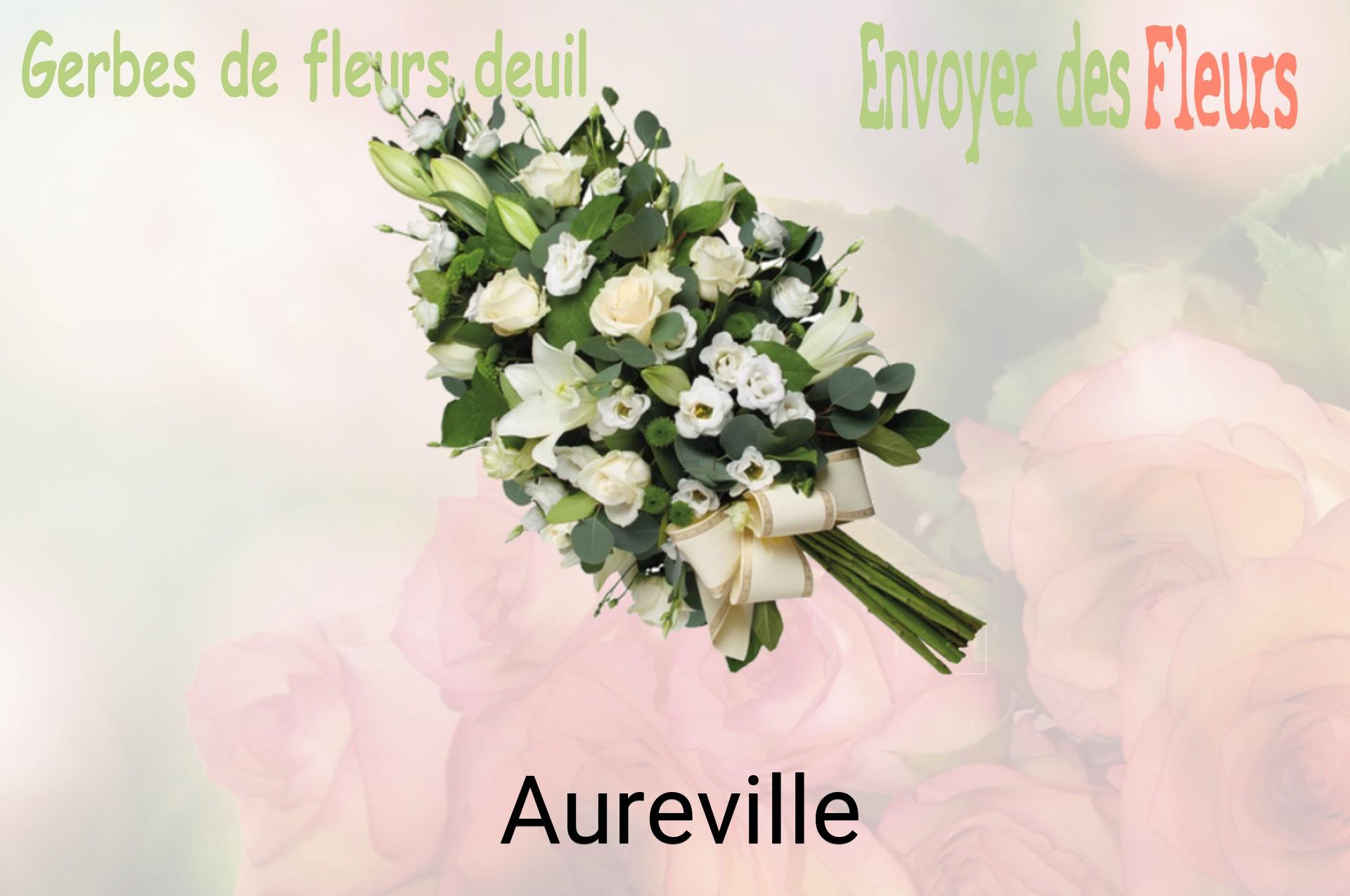 Gerbe de fleurs de deuil livrée à Aureville